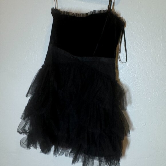 Betsy & Adam Short Velvet Mesh Party Black A-Line Mini Dress Size 8 NEW WITH TAG - Picture 9 of 10